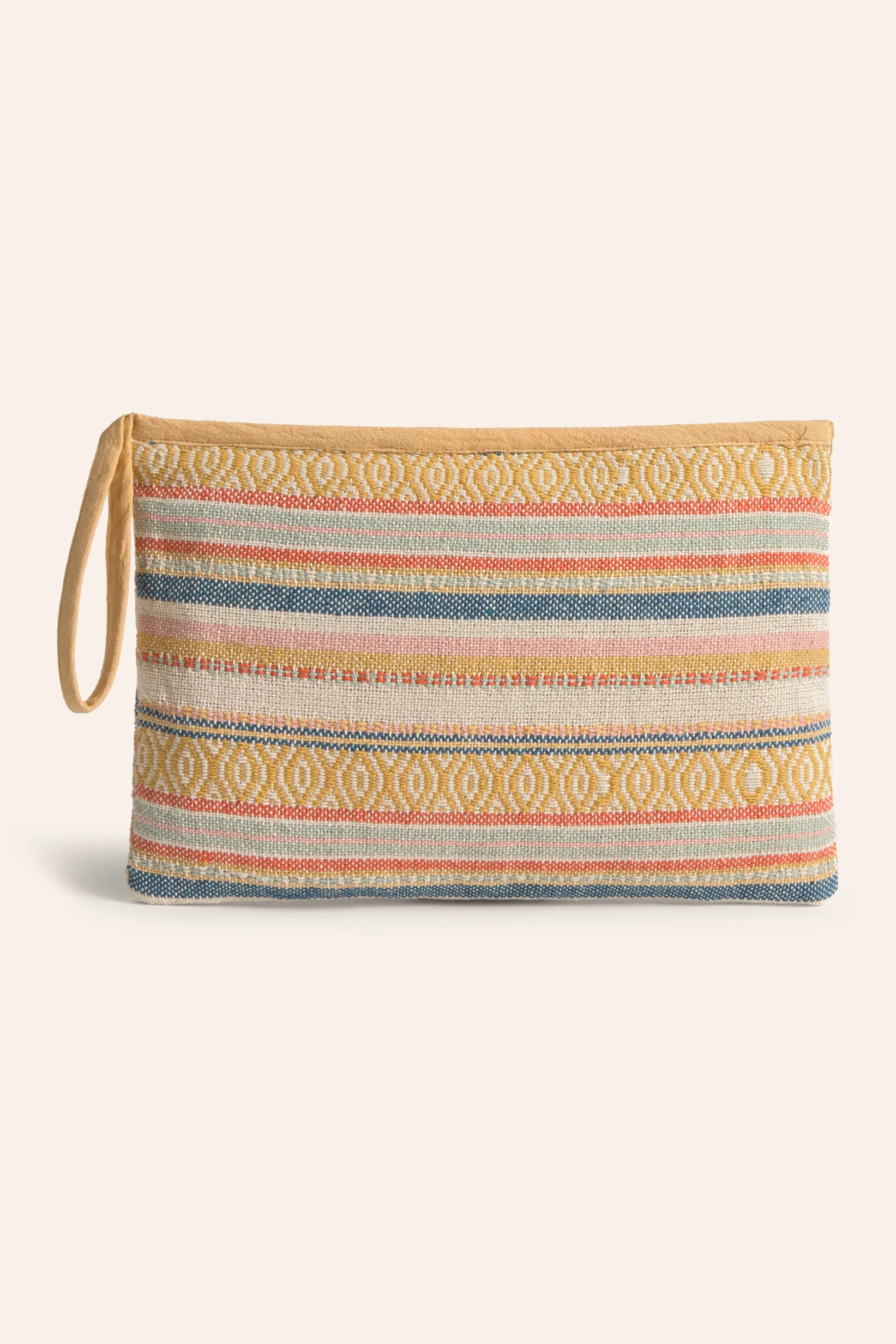 Bolso de mano de algodón jacquard mostaza Vedra - Image 5