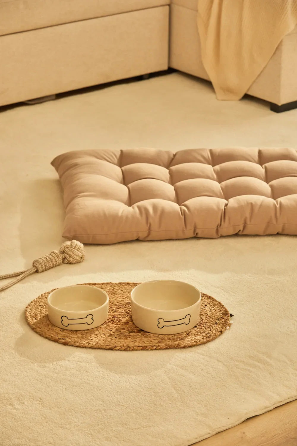 Cama para mascotas acolchada de algodón piedra Gavema - Image 3