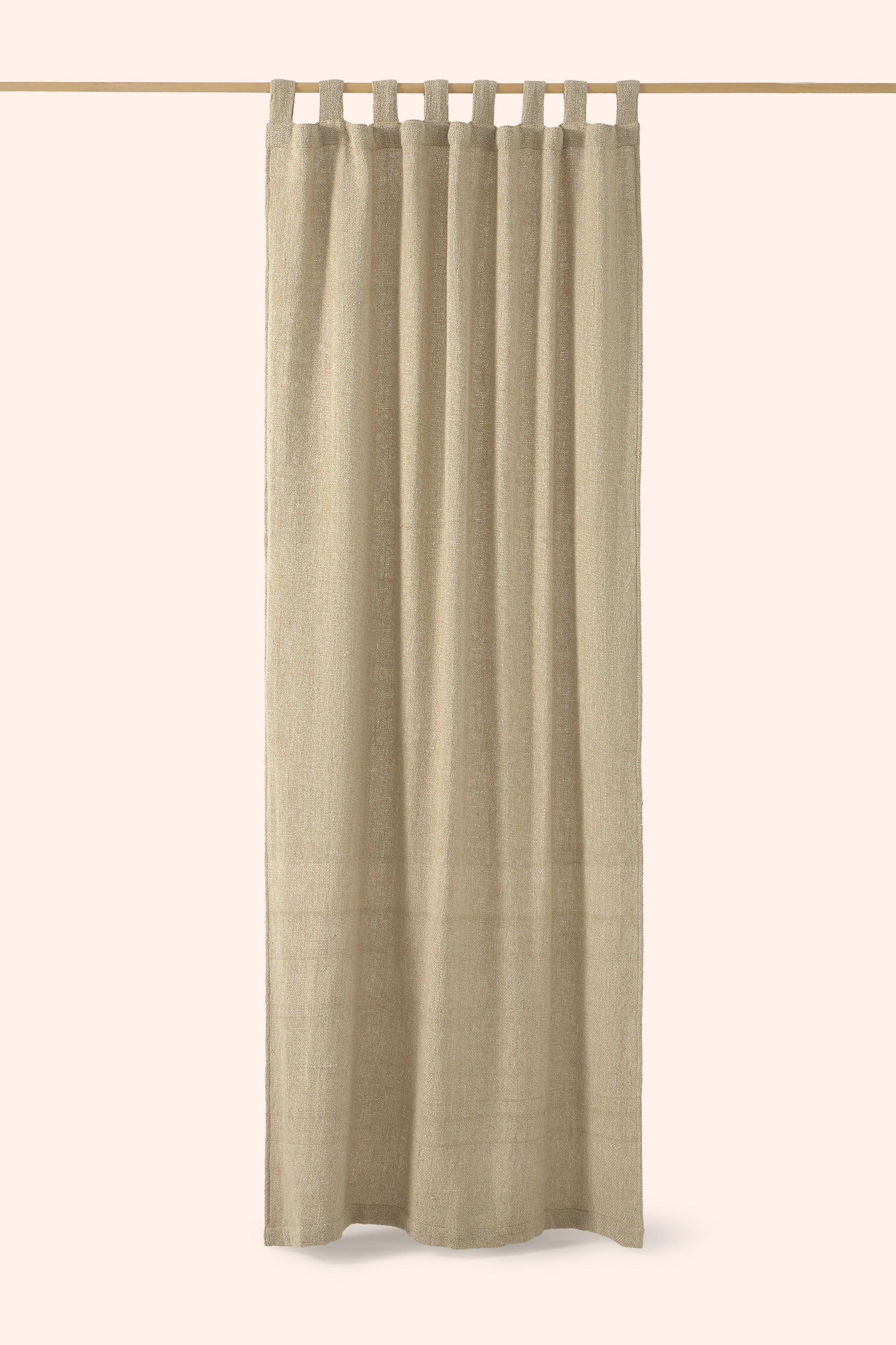 Cortina de punto de algodón beige semitranslúcida Corts - Image 5