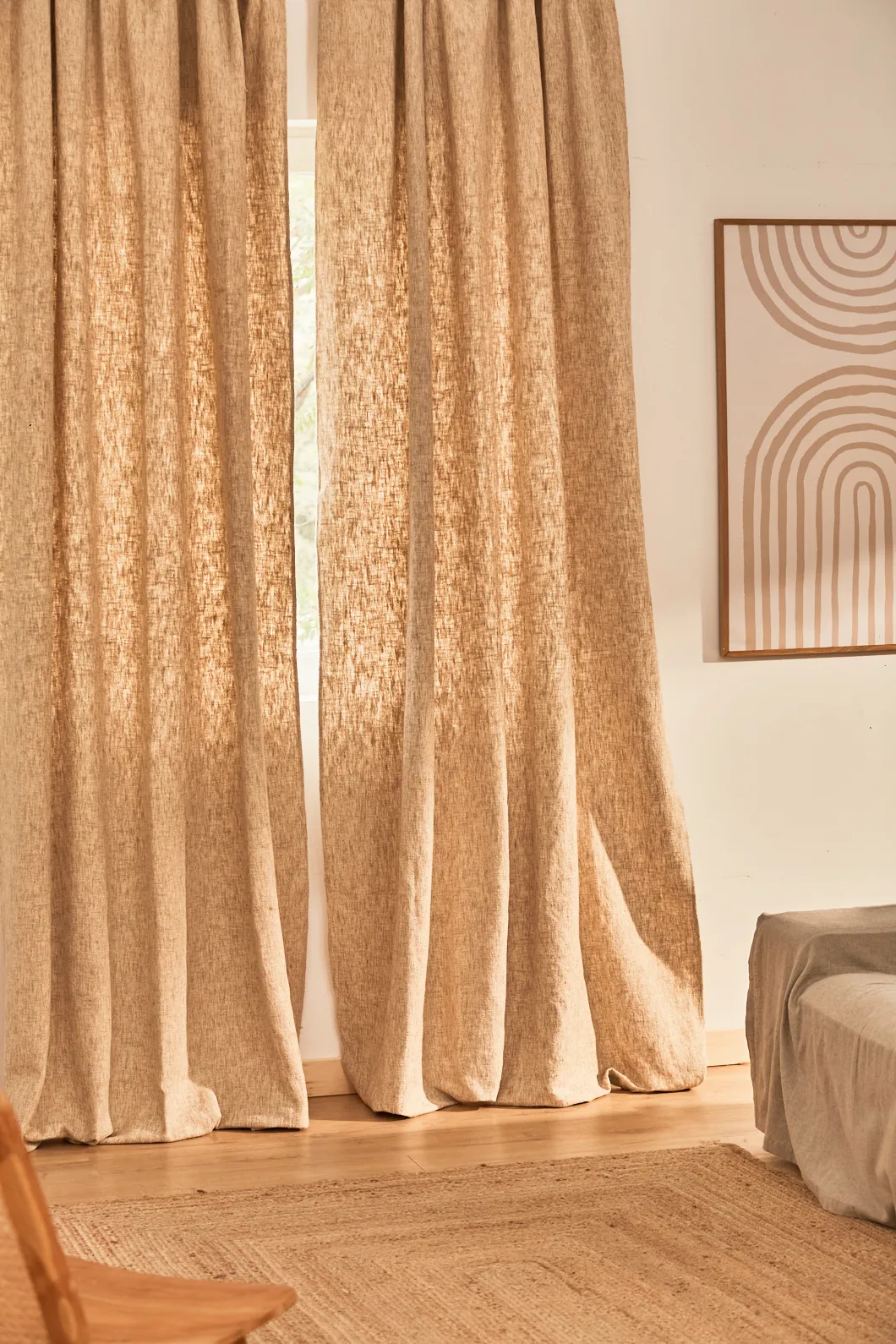 Cortina semiopaca de lino beige Arga - Image 3