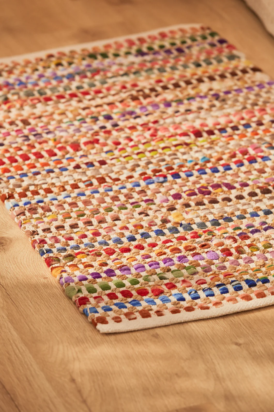 Felpudo de yute y tela multicolor Cando - Image 4