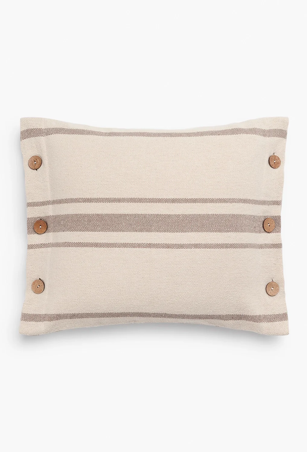 Funda de cojín cuadrada a rayas beige con botones Sorento - Image 7