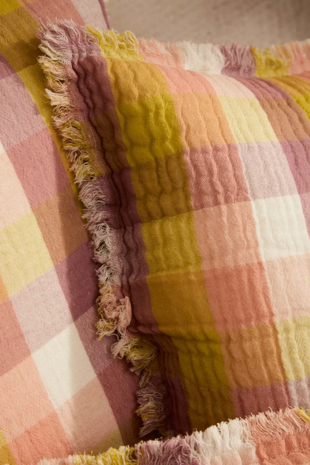 Funda de cojín cuadrada de vichy multicolor Nasau - Image 2