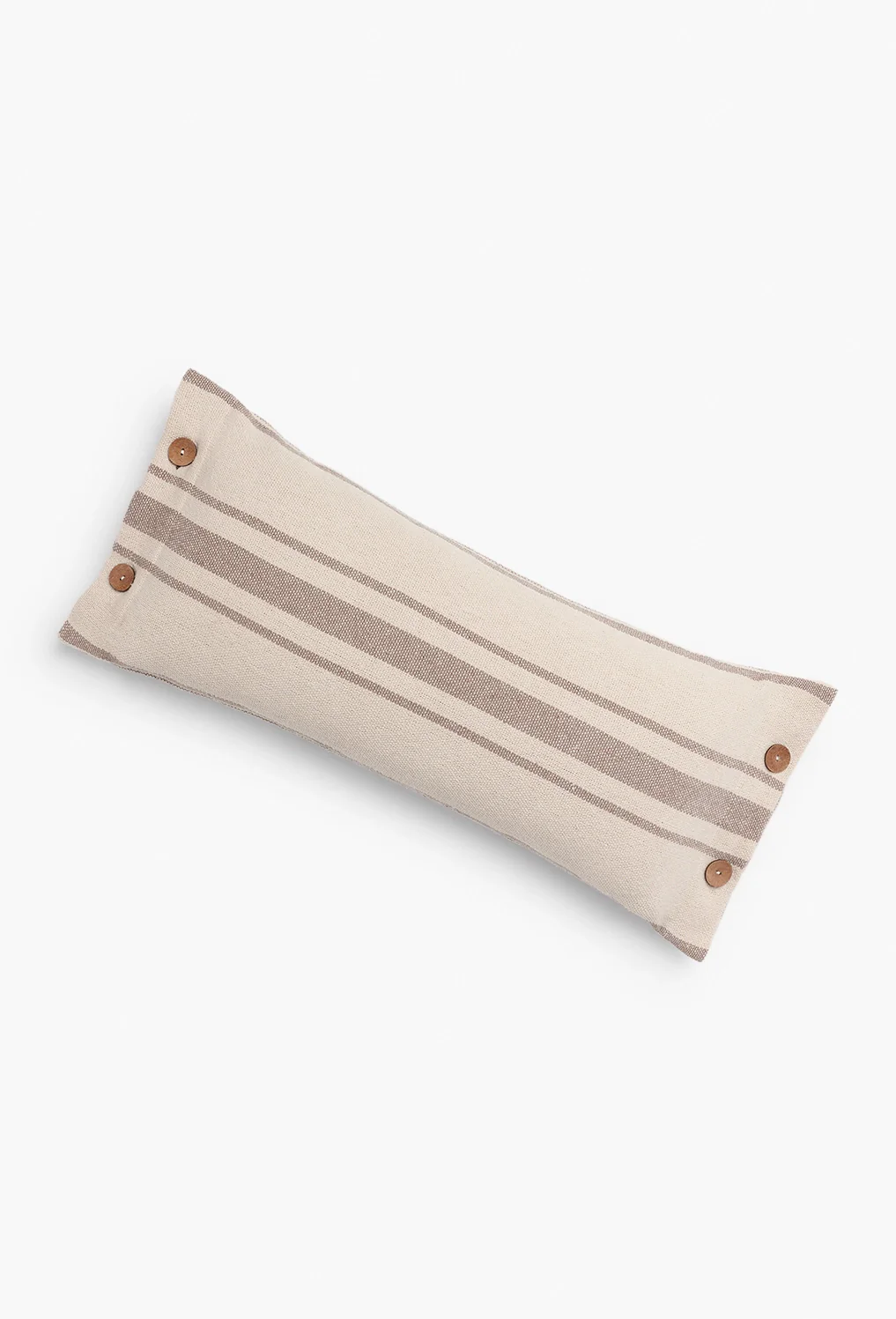 Funda de cojín rectangular a rayas beige con botones Sorento - Image 5