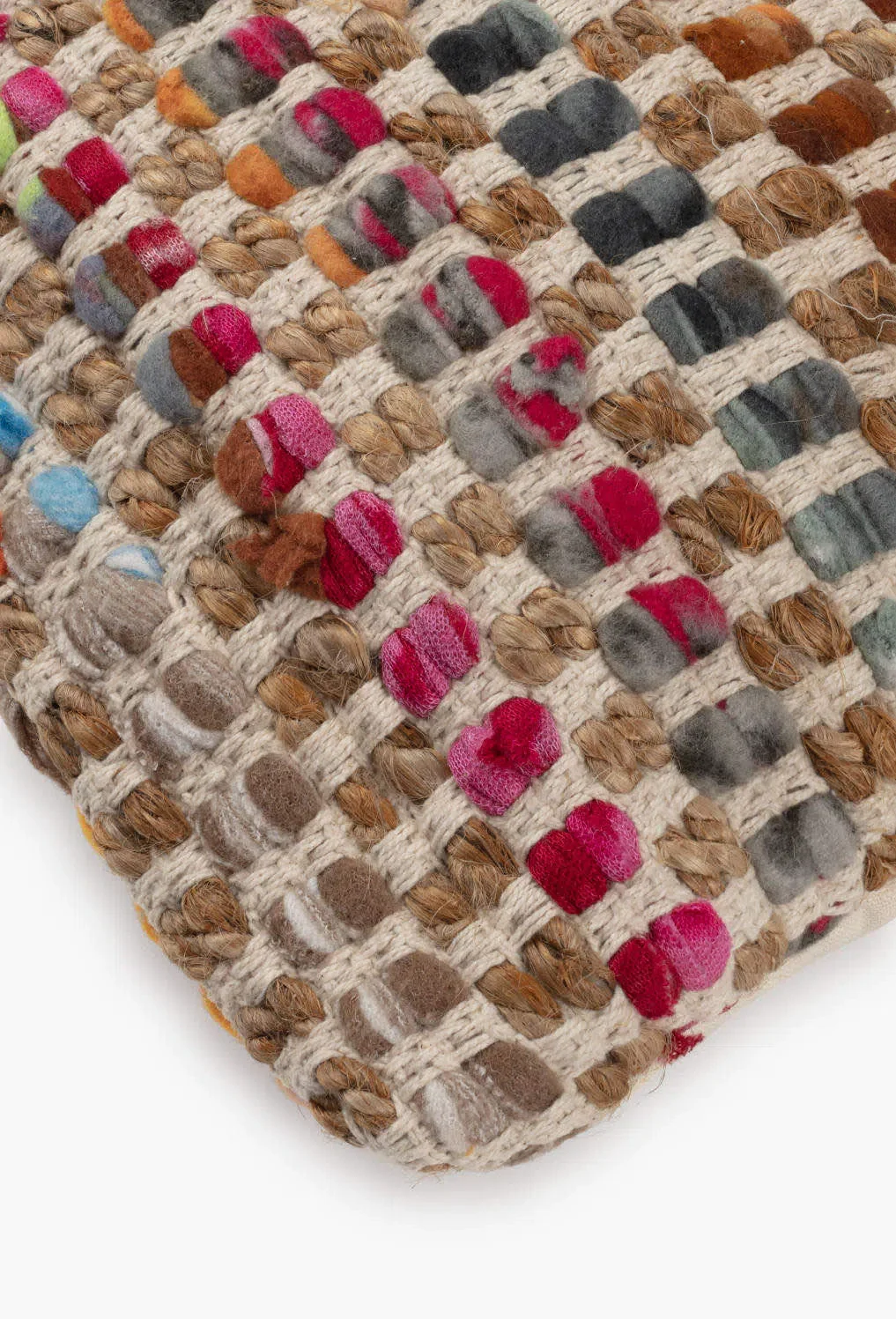 Funda de cojín de yute y tela multicolor Cando - Image 3
