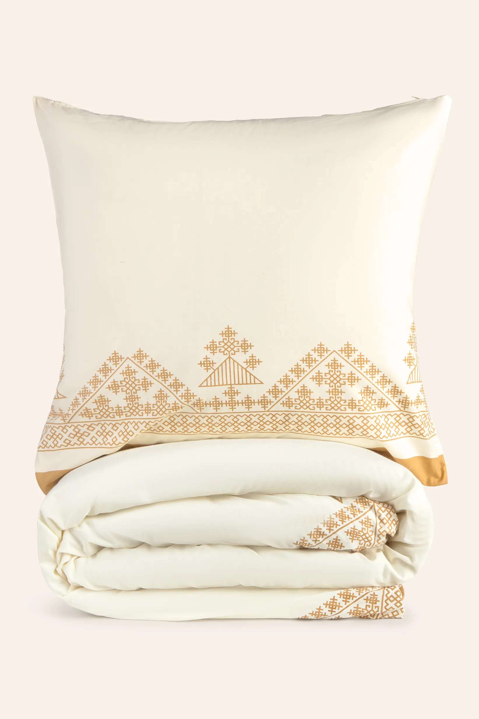 Funda nórdica + juego de almohada con print étnico mostaza Cairo - Image 11
