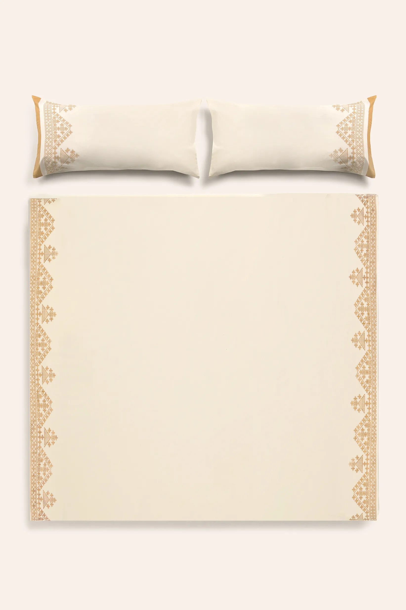 Funda nórdica + juego de almohada con print étnico mostaza Cairo - Image 12