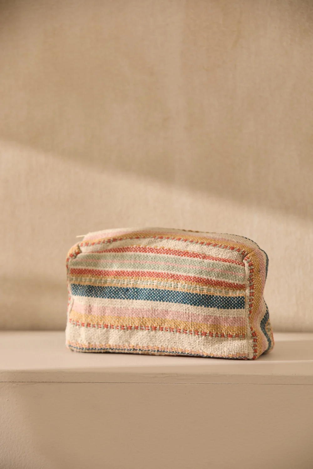 Neceser de algodón jacquard mostaza Vedra