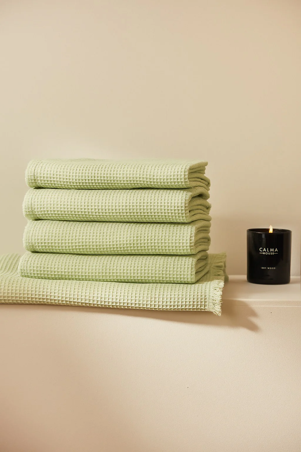 Pack de 4 toallas de lavabo verde Marte