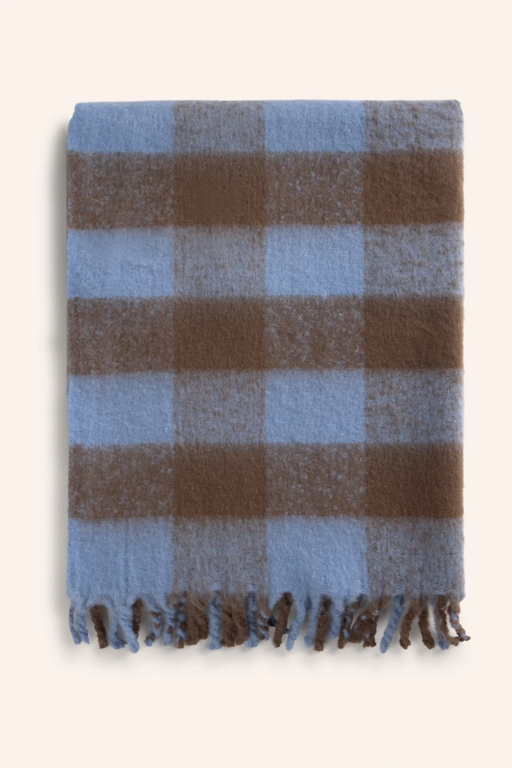 Plaid a cuadros marrones Oslo - Image 5