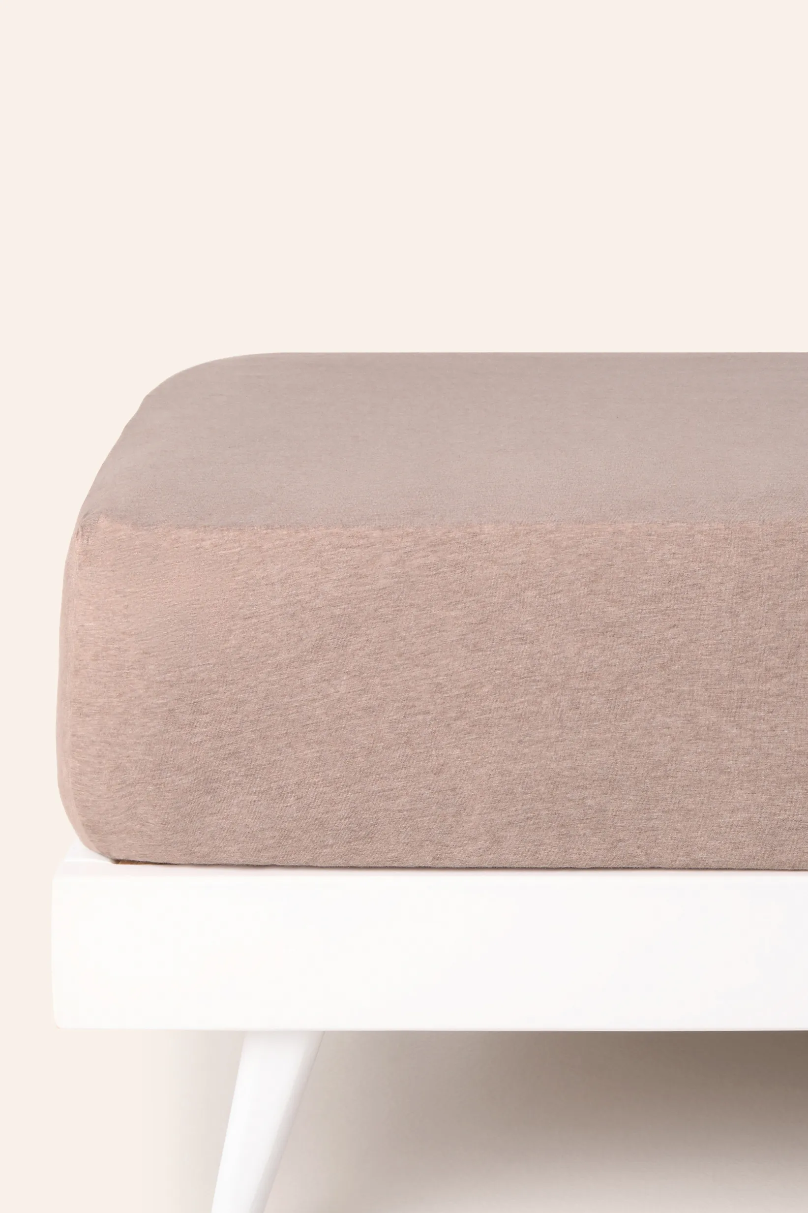 Sábana bajera de punto beige Jersey - Image 2
