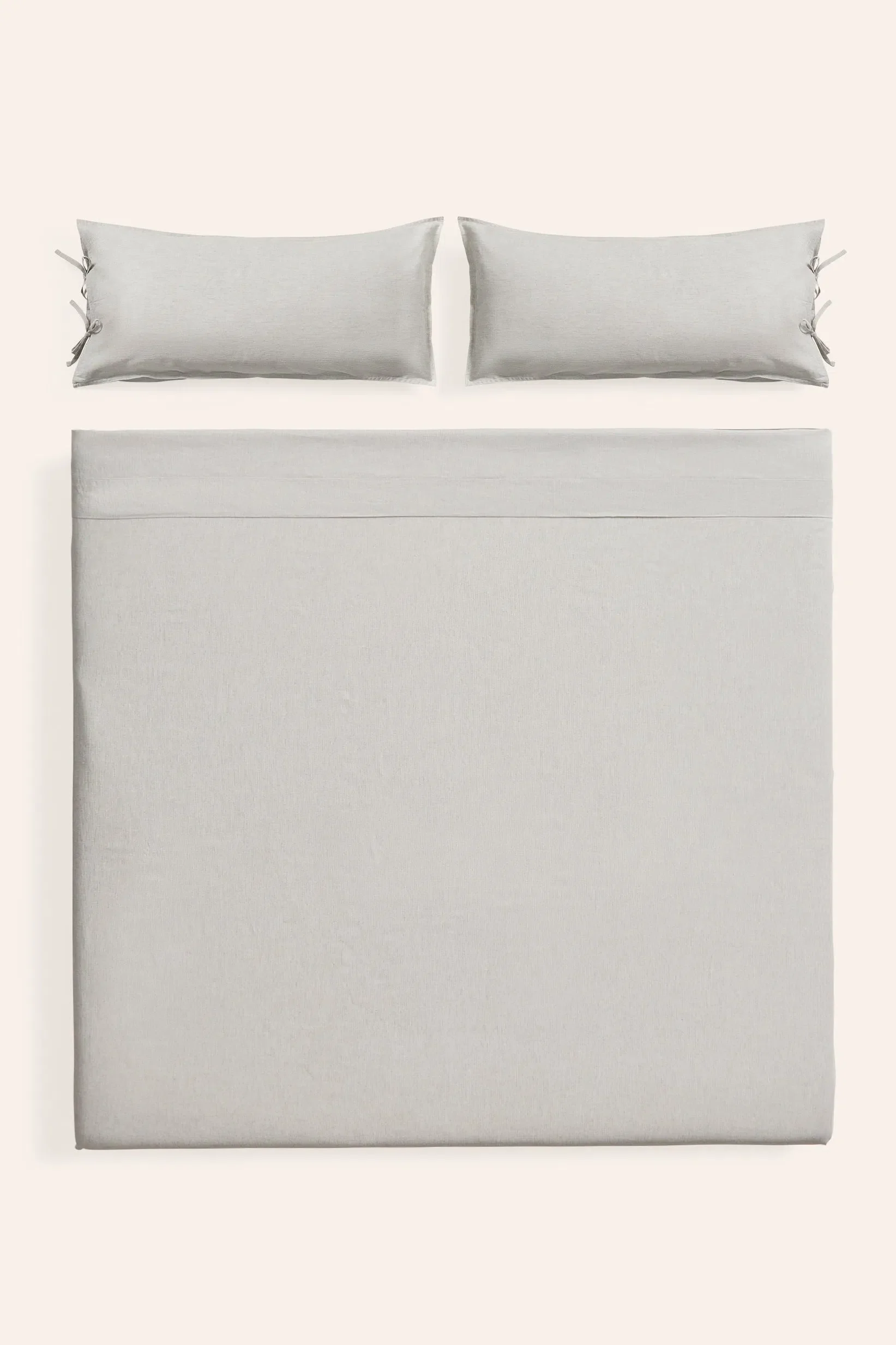 Sábana encimera de lino y bambú + funda de almohada gris Belali - Image 6