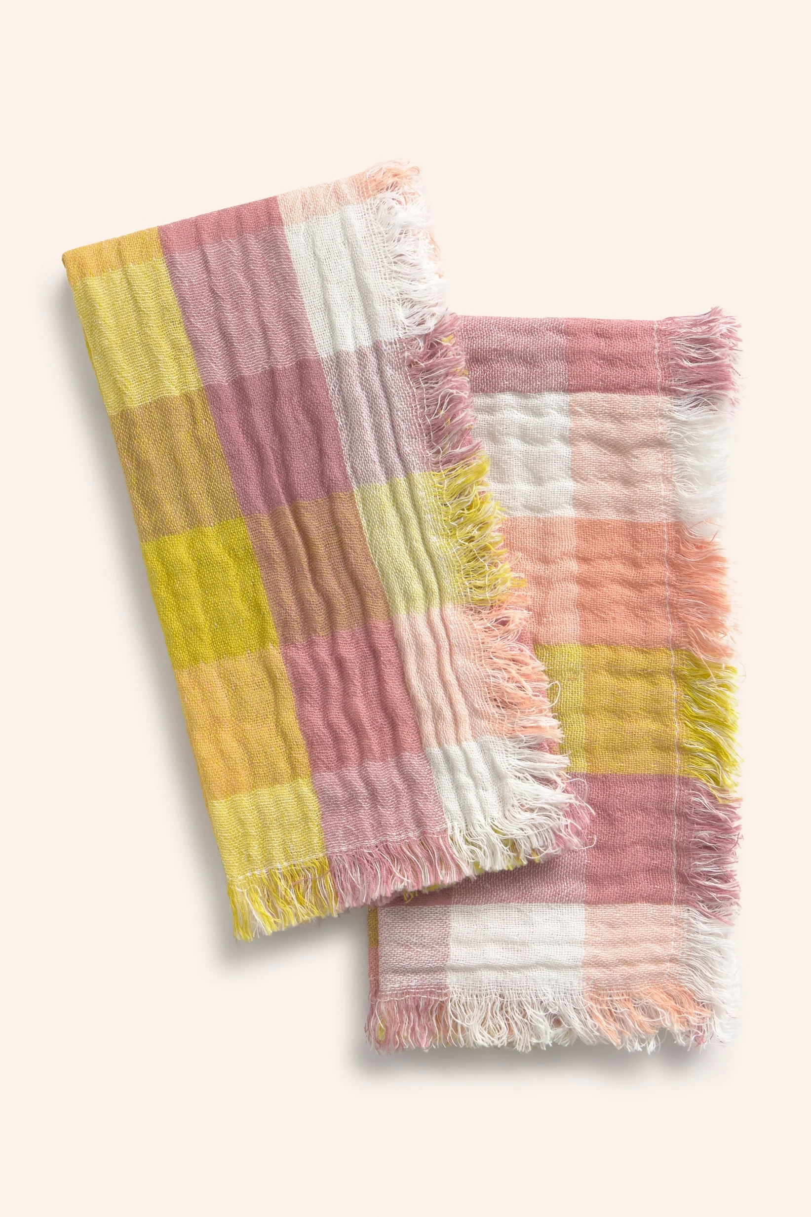 Set de 2 servilletas de algodón a cuadros multicolor Nasau - Image 6