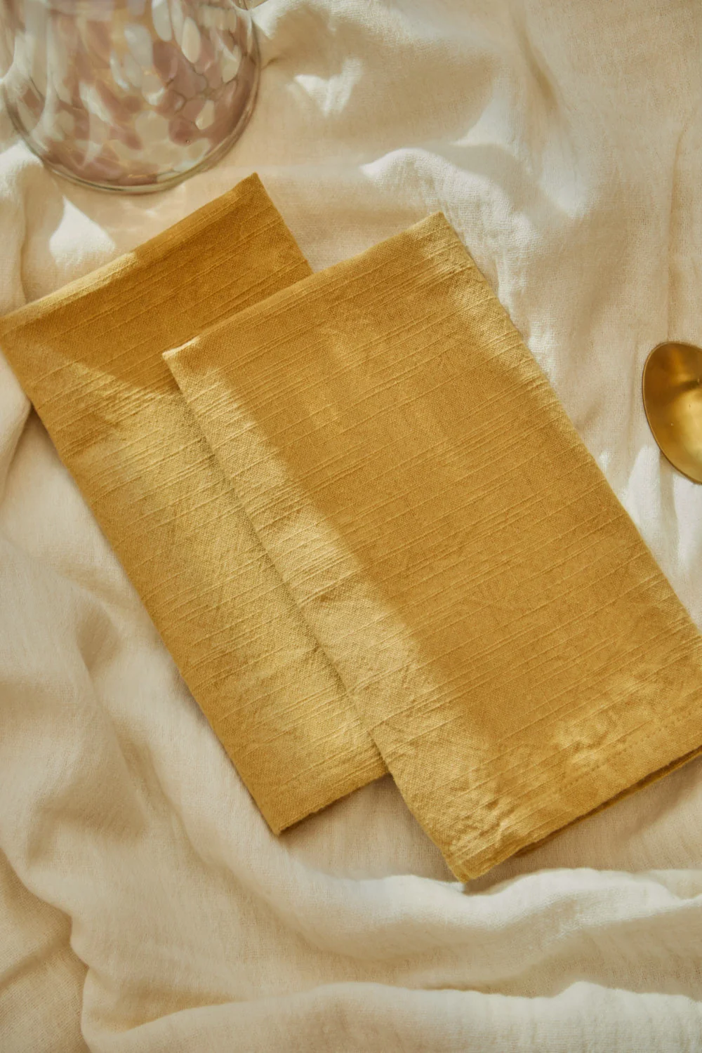 Set de 2 servilletas de algodón mostaza Gavema