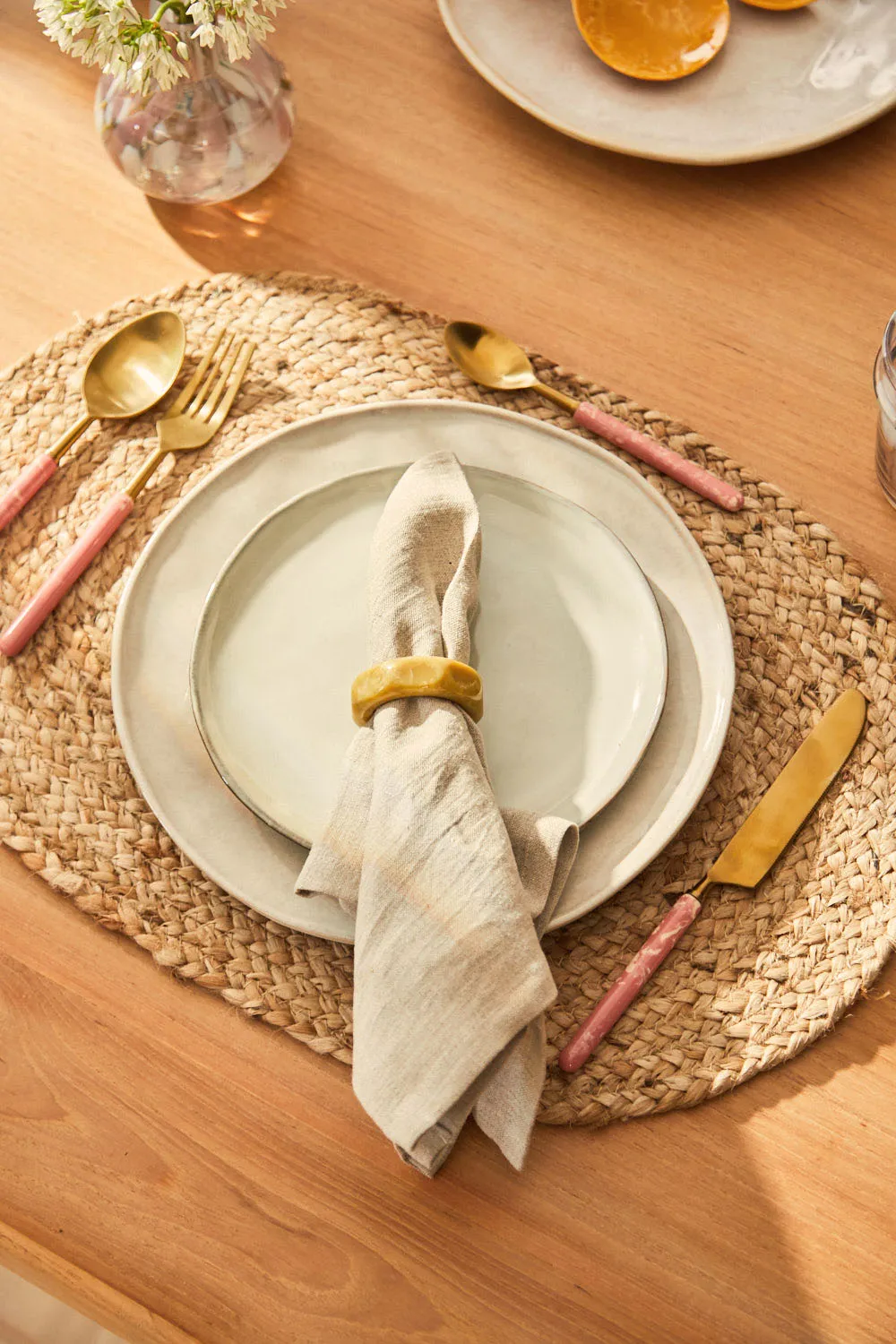 Set de 2 servilletas de puro lino beige Lino - Image 4