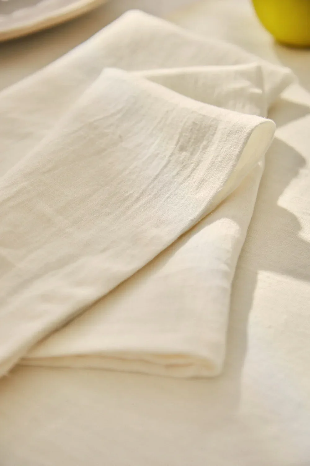 Set de 2 servilletas de puro lino crudo Lino - Image 3