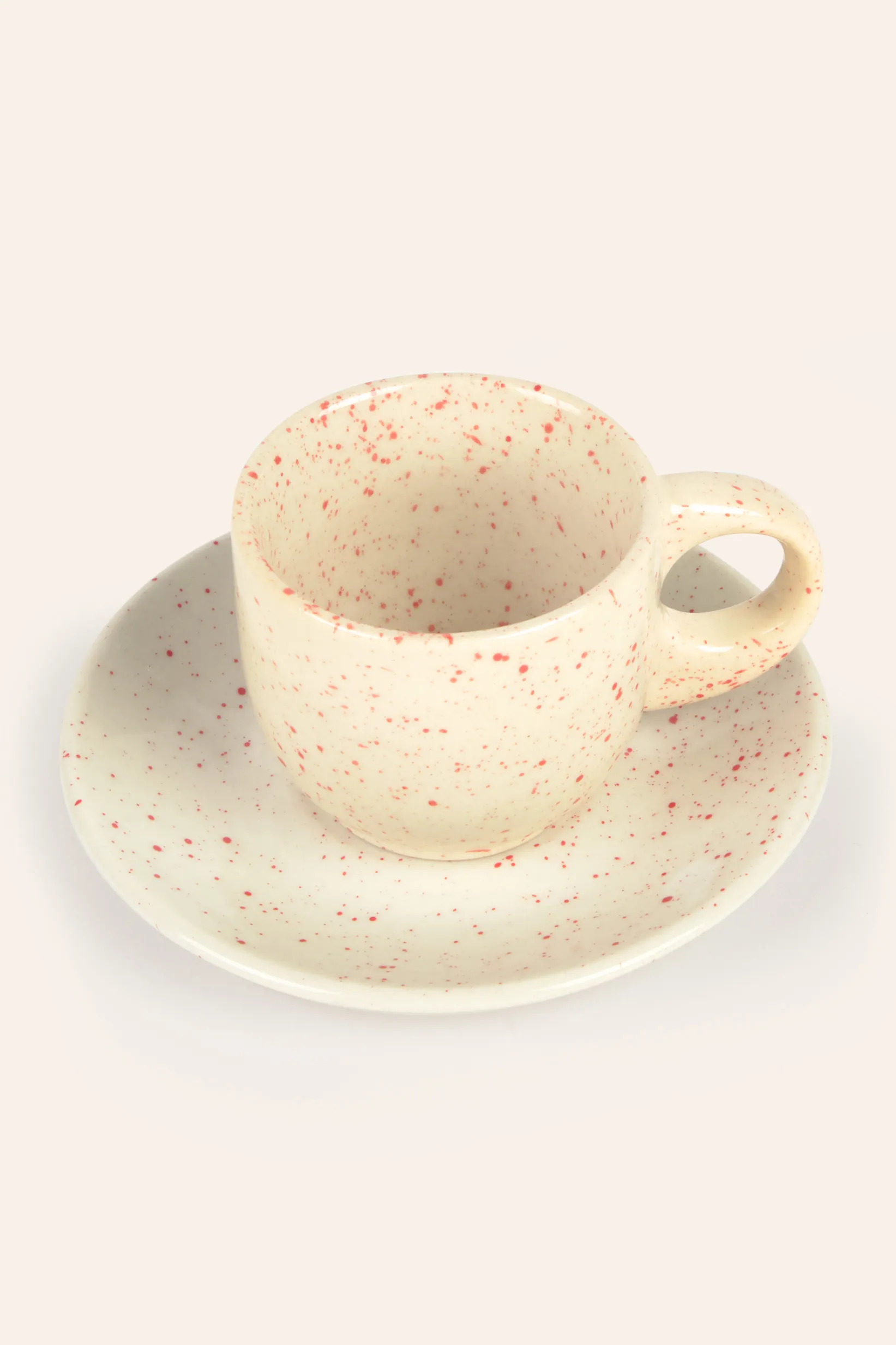 Set de 2 tazas de café de cerámica y plato Chip - Image 7