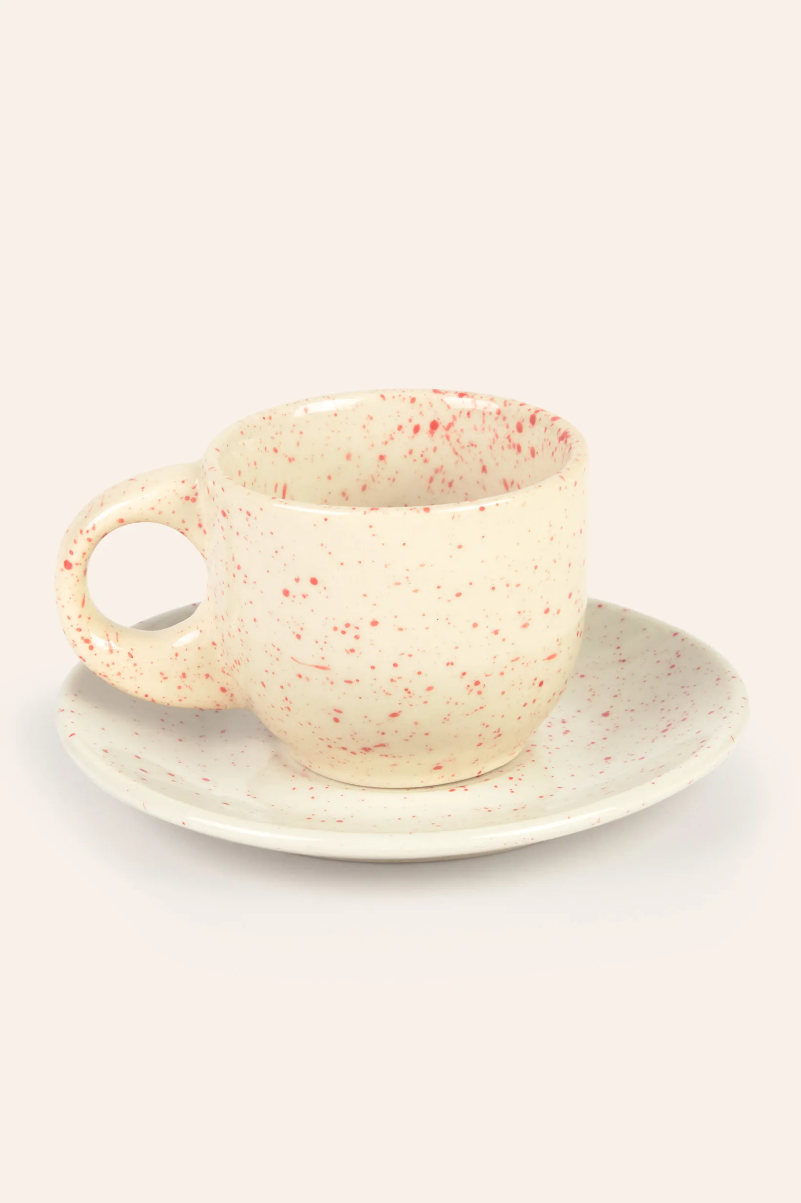 Set de 2 tazas de café de cerámica y plato Chip - Image 8