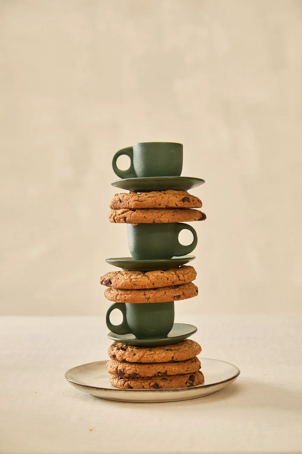 Set de 2 tazas de café de cerámica y plato Matcha - Image 4