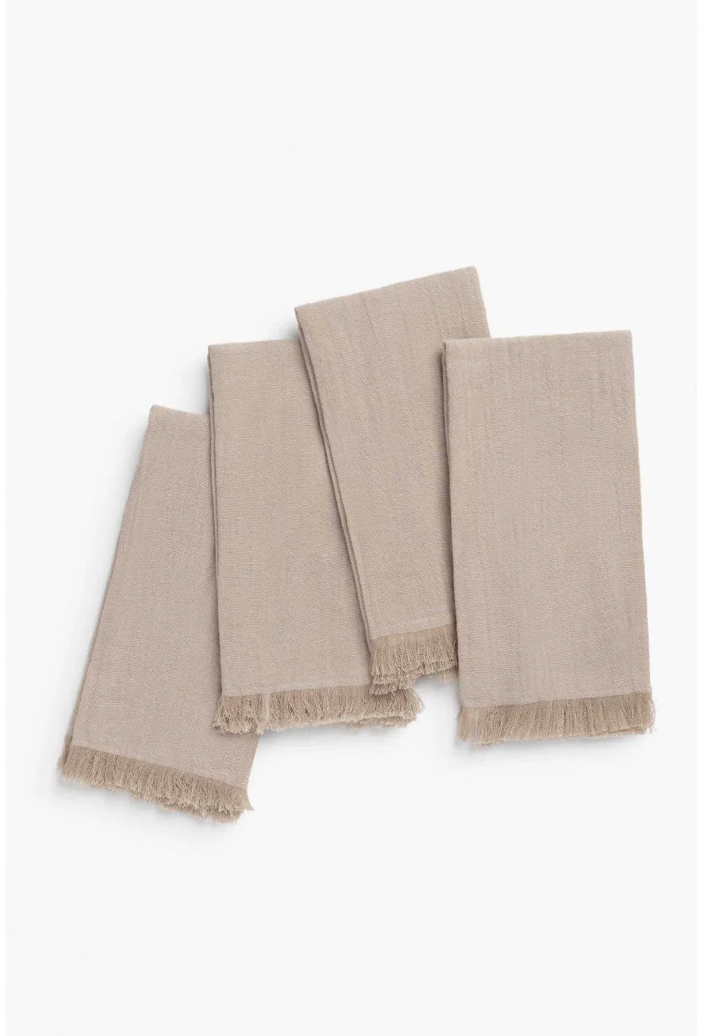 Set de 4 servilletas de algodón beige Layer - Image 3