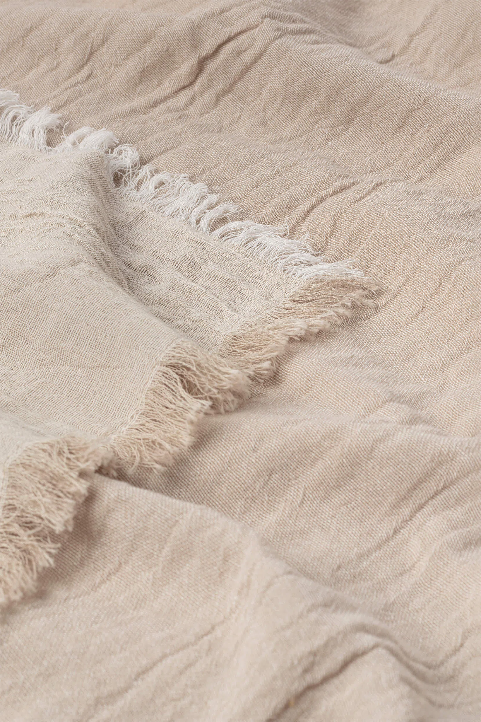 Set de 4 servilletas de algodón beige Layer - Image 5